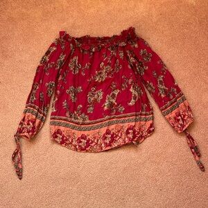 Off the Shoulder Pink Blouse Women’s Size S